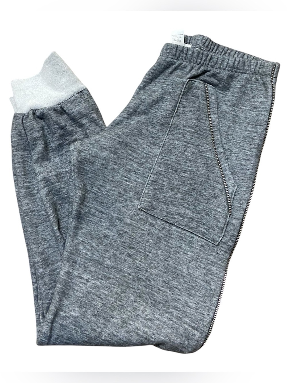 LNA Heather Grey Knit Jogger Sweatpants Medium Exposed Zipper